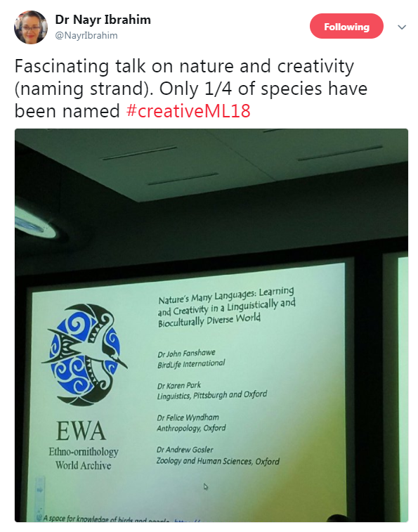 Tweet about conference