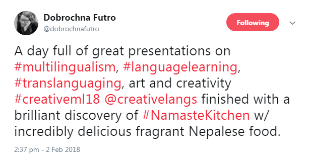 Tweet about conference