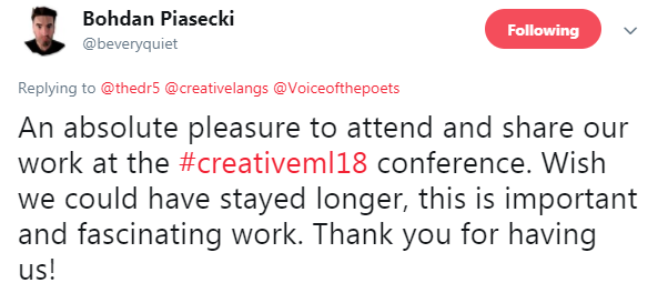 Tweet about conference