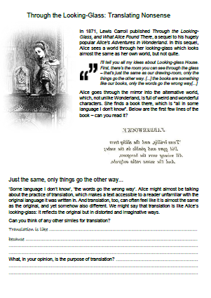 Translating Nonsense Jabberwocky teaching guide