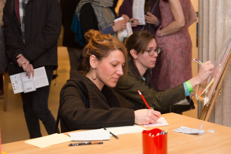 Photo of people participating in Metaphor activity at LinguaMania