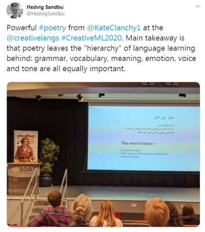 Tweet about Kate Clanchy