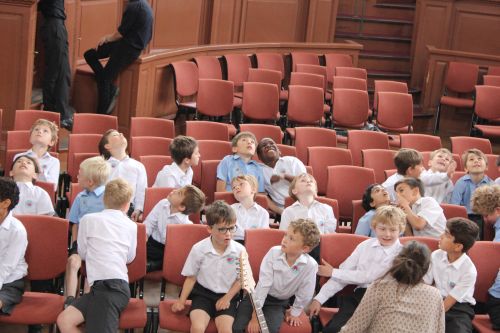 Pupils looking up