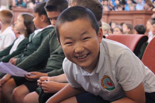 Boy smiling at camera