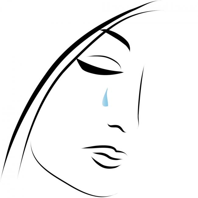 Woman crying illustration