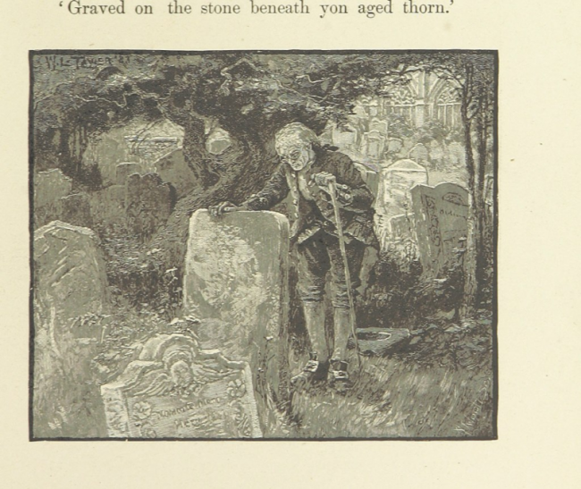 Illustration of an Elegy written in a country churchyard