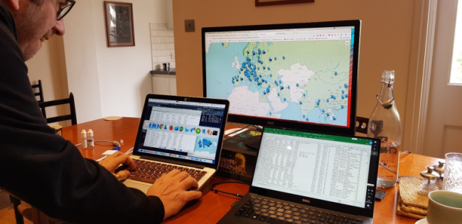 Giovanni Pietro Vitali working on Prismatic Jane Eyre maps